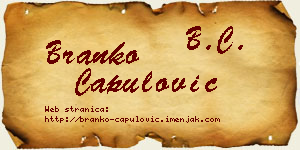 Branko Capulović vizit kartica